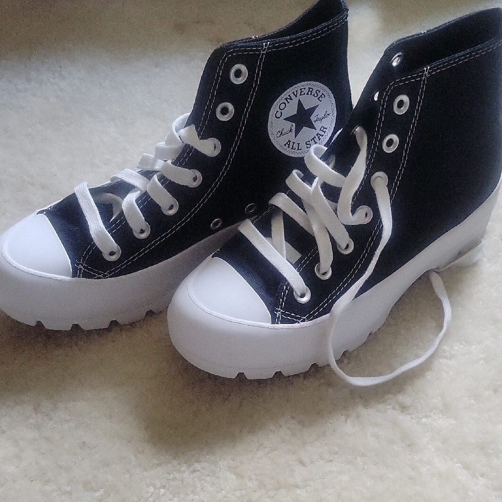 Converse Black and White High-Top Sneakers Classic Design